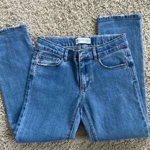 Zara Kids Collection sz 8 girls jeans Waist adjuster Light blue denim distressed